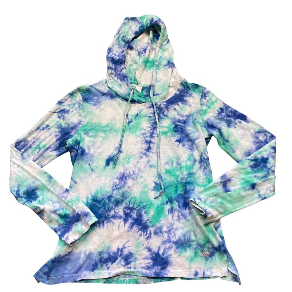 Marika Tie-Dye Hoodie Shirt Size L Activewear Long Sleeve Womens Lightweight